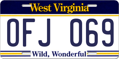 WV license plate OFJ069