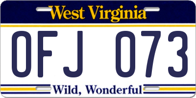 WV license plate OFJ073