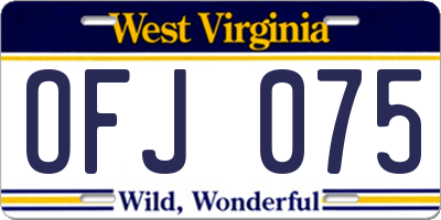 WV license plate OFJ075