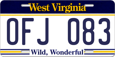 WV license plate OFJ083