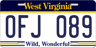 WV license plate OFJ089