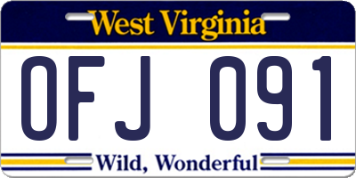 WV license plate OFJ091