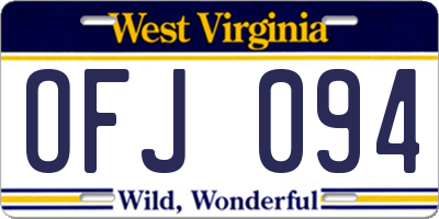 WV license plate OFJ094