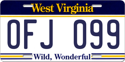 WV license plate OFJ099
