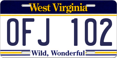 WV license plate OFJ102