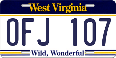 WV license plate OFJ107