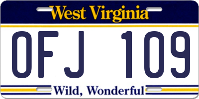 WV license plate OFJ109