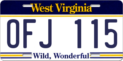 WV license plate OFJ115