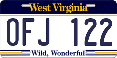 WV license plate OFJ122