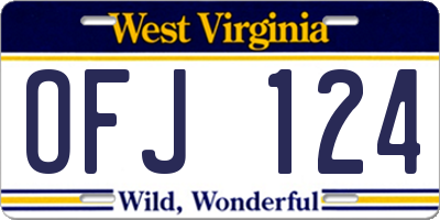WV license plate OFJ124
