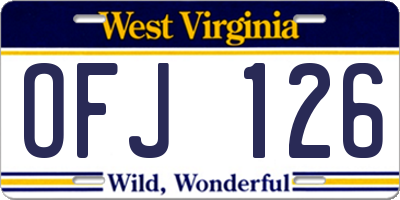 WV license plate OFJ126