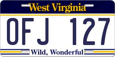 WV license plate OFJ127
