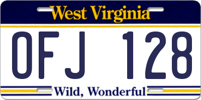 WV license plate OFJ128