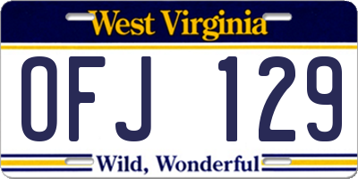 WV license plate OFJ129