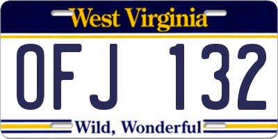 WV license plate OFJ132