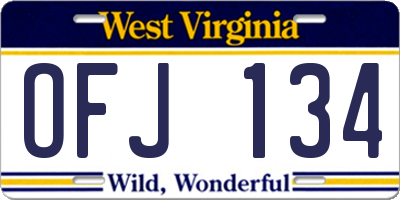 WV license plate OFJ134
