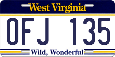WV license plate OFJ135