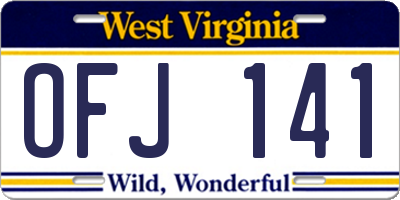 WV license plate OFJ141