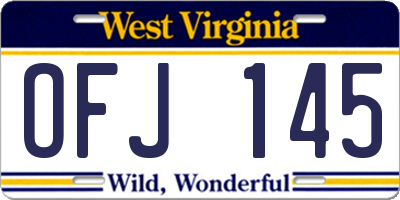 WV license plate OFJ145