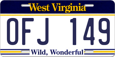 WV license plate OFJ149
