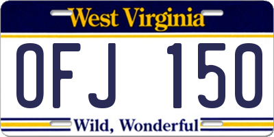 WV license plate OFJ150