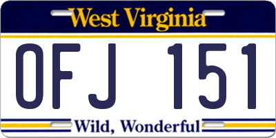 WV license plate OFJ151
