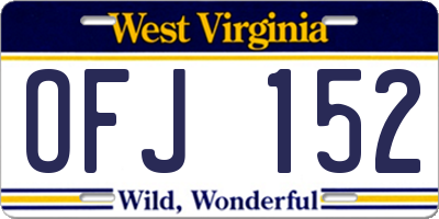 WV license plate OFJ152