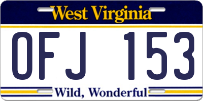 WV license plate OFJ153