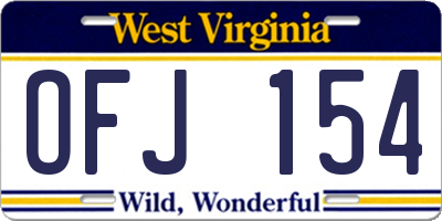WV license plate OFJ154