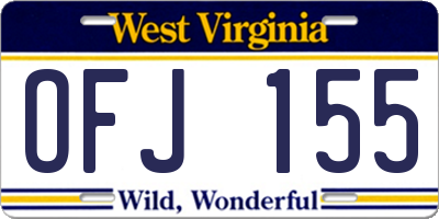 WV license plate OFJ155