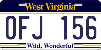WV license plate OFJ156