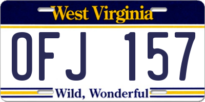 WV license plate OFJ157