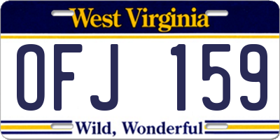 WV license plate OFJ159