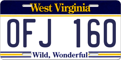 WV license plate OFJ160
