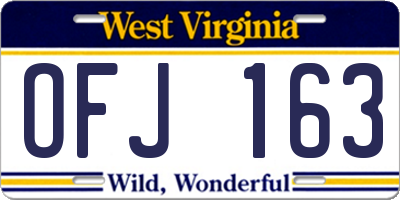 WV license plate OFJ163