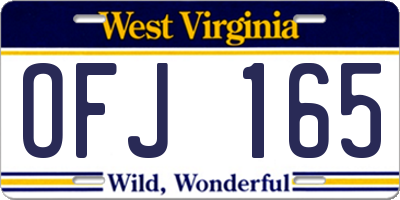 WV license plate OFJ165