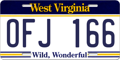 WV license plate OFJ166