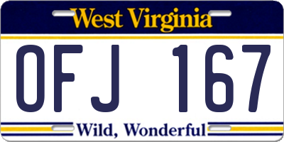 WV license plate OFJ167