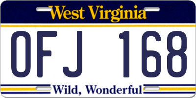 WV license plate OFJ168