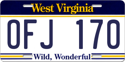 WV license plate OFJ170