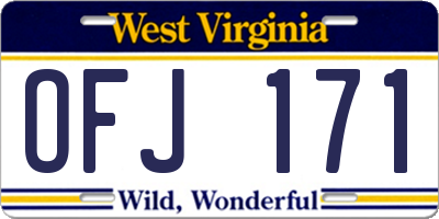 WV license plate OFJ171
