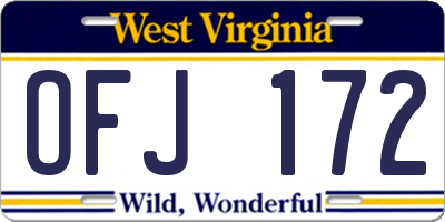 WV license plate OFJ172