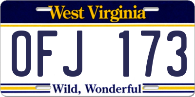 WV license plate OFJ173