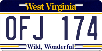 WV license plate OFJ174