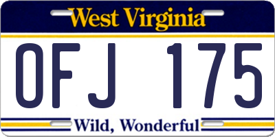 WV license plate OFJ175