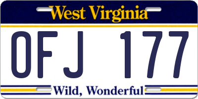 WV license plate OFJ177