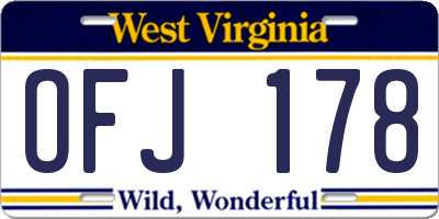 WV license plate OFJ178