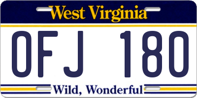 WV license plate OFJ180