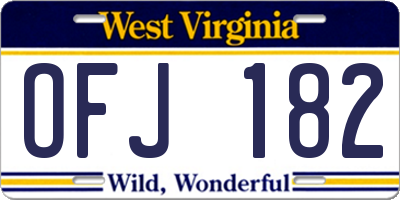 WV license plate OFJ182