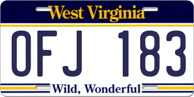 WV license plate OFJ183